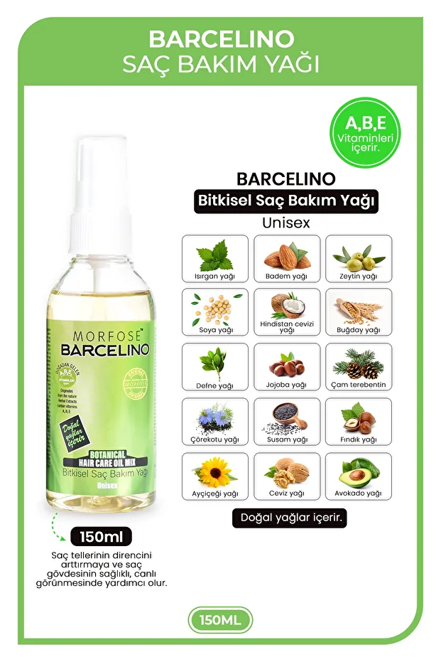 Barcelino Saç Bakım Yağı 150 ml 2 Adet - 4