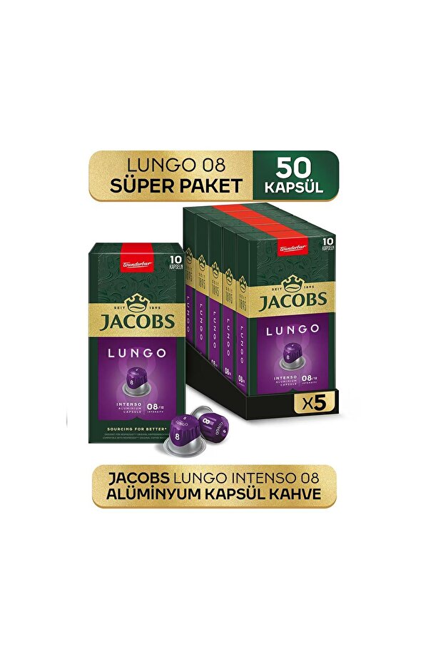 CAPSULE LUNGO 8 İNTENSE KAHVE 10 LU 5 PAKET - 1