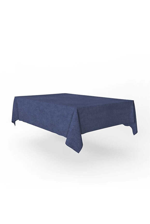 Velvet Textured Tablecloth Blue Color