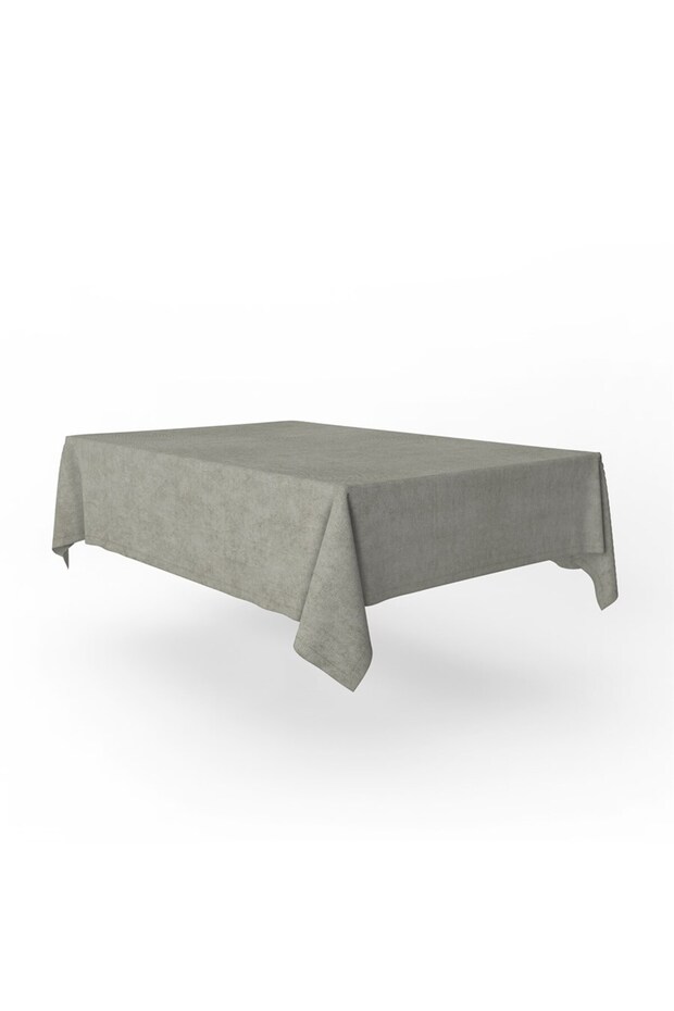 Velvet Textured Tablecloth Stone Color