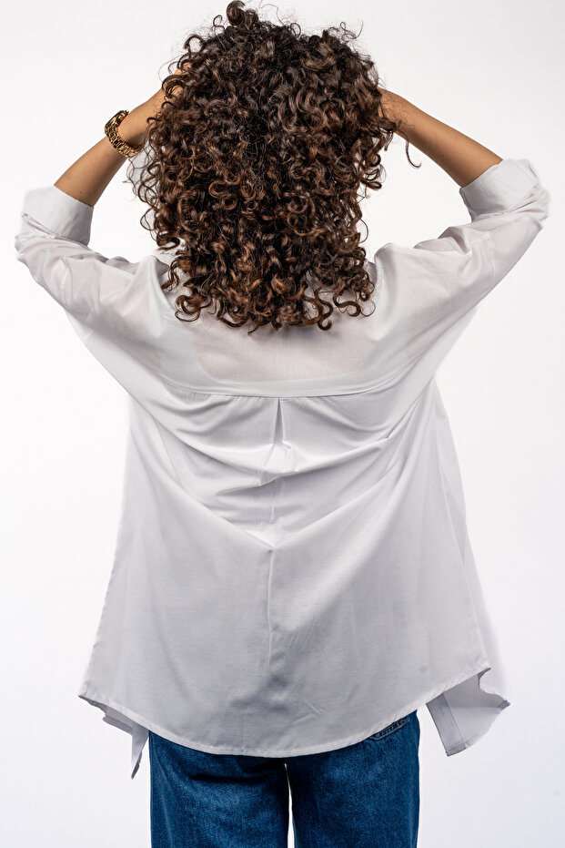 Düğmeli Oversize Gömlek - 6