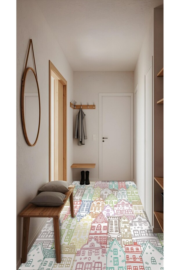 Code 31 Yapışkanlı Desenli Folyo Duvar Dolap Mutfak Tezgah Arası Folyo Kaplama(50X100CM) - 5