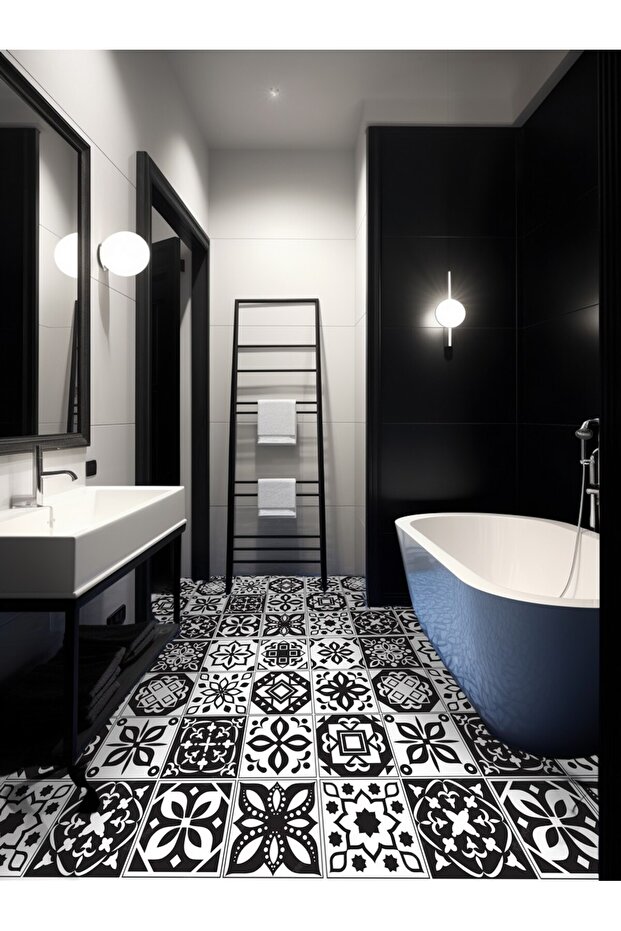 CodeK-8 Kendinden Yapışkanlı FOLYO KARO Suya Dayanıklı Mutfak Banyo Zemin Kaplama 30x30 Cm(4 ADET) - 7