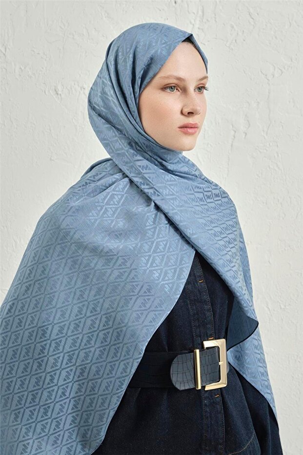 Elegance İpek Pamuk Monogram Şal 26 - 1
