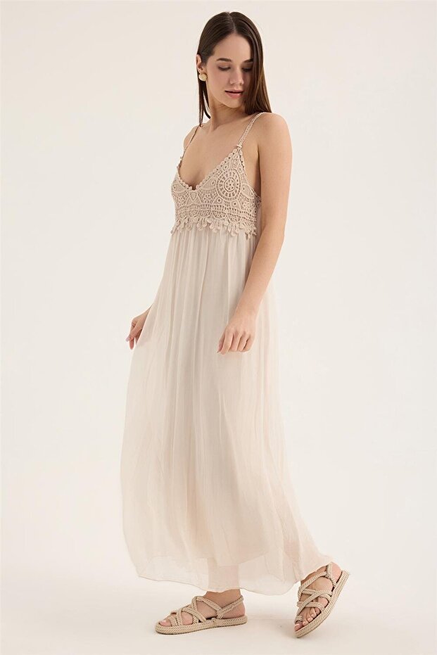 Askı Kup Dantelli Elbise - 2