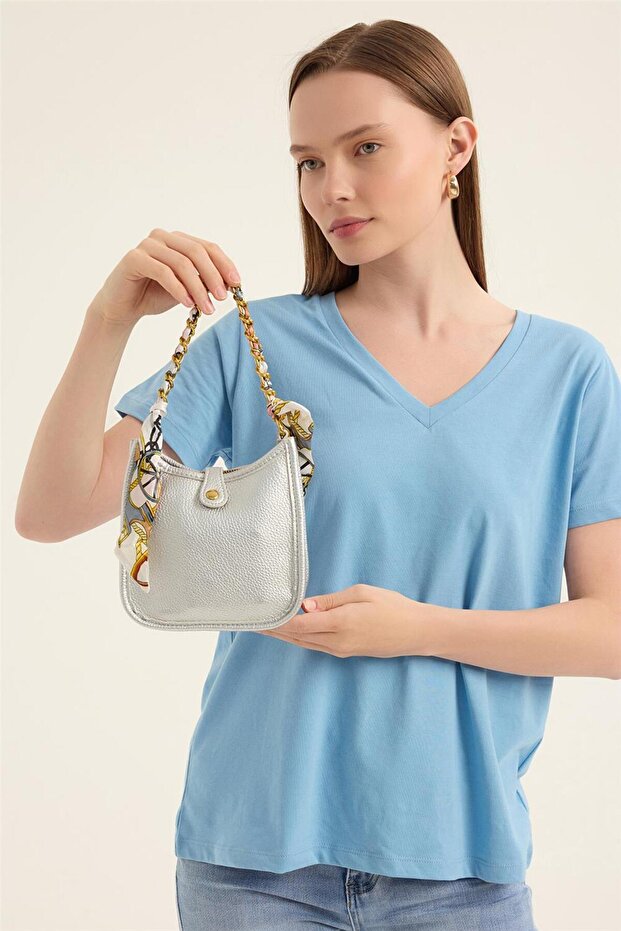 Mini Fularlı Çanta - 4