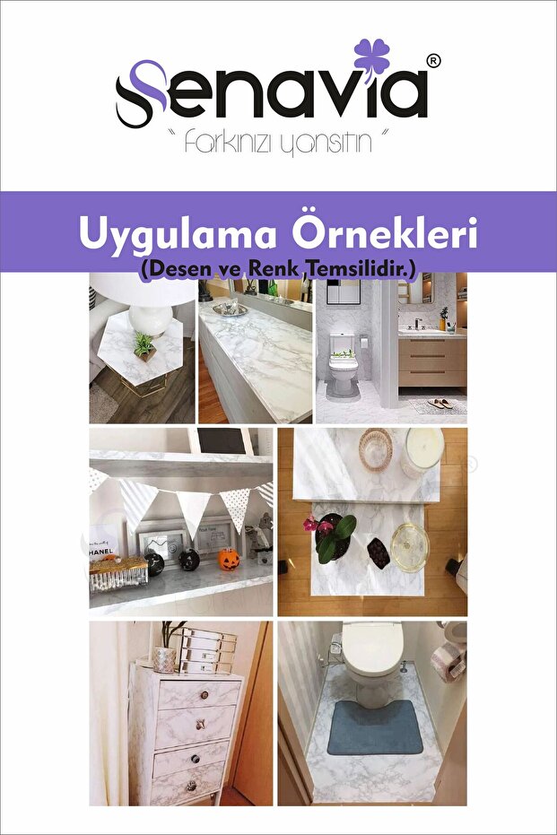 Düz Renkler Mobilya Masa Fayans Zemin Dolap Mutfak Kaplama Kendinden Yapışkanlı Folyo 122 x 100cm - 7