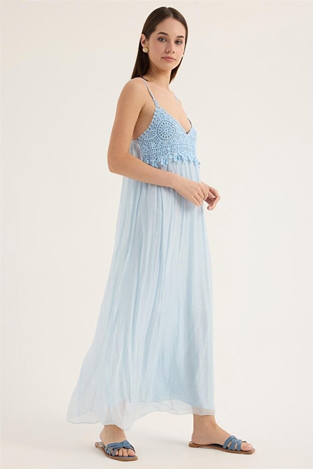 Askı Kup Dantelli Elbise - 3