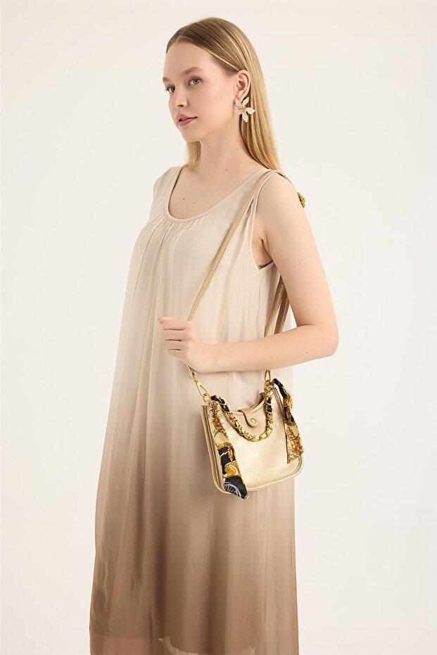 Mini Fularlı Çanta - 4