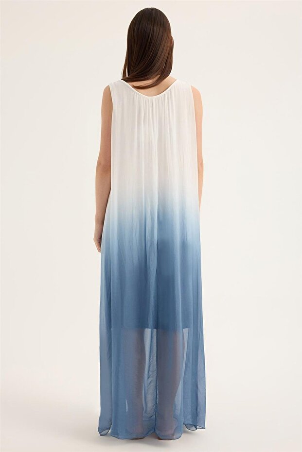 İpek Degrade Elbise - 5