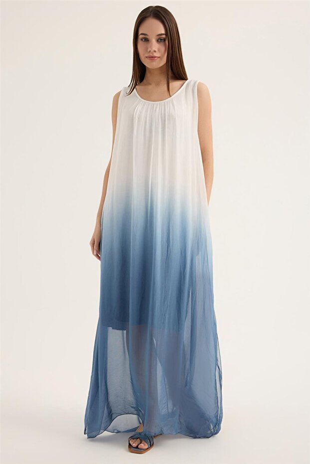 İpek Degrade Elbise - 1