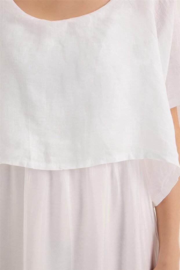 Keten İpek Elbise - 4