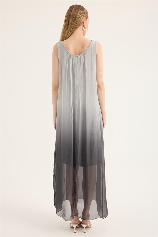 İpek Degrade Elbise - 5