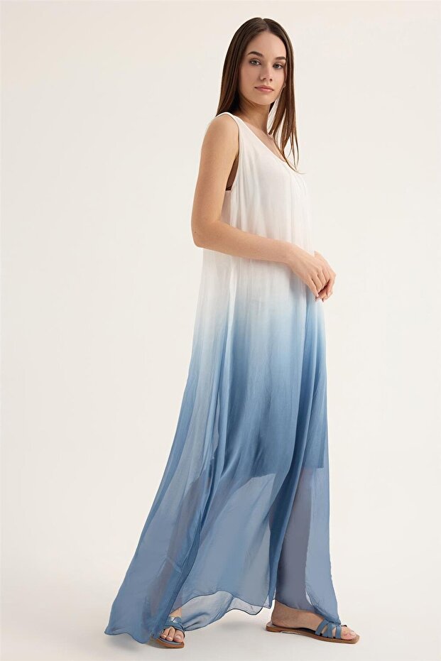 İpek Degrade Elbise - 3