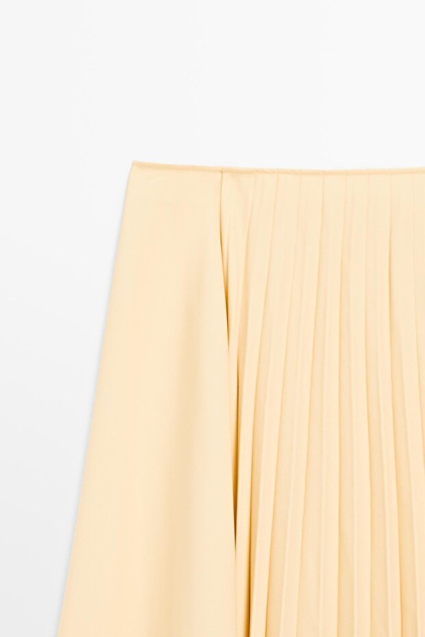 Tahta detaylı midi etek - 6