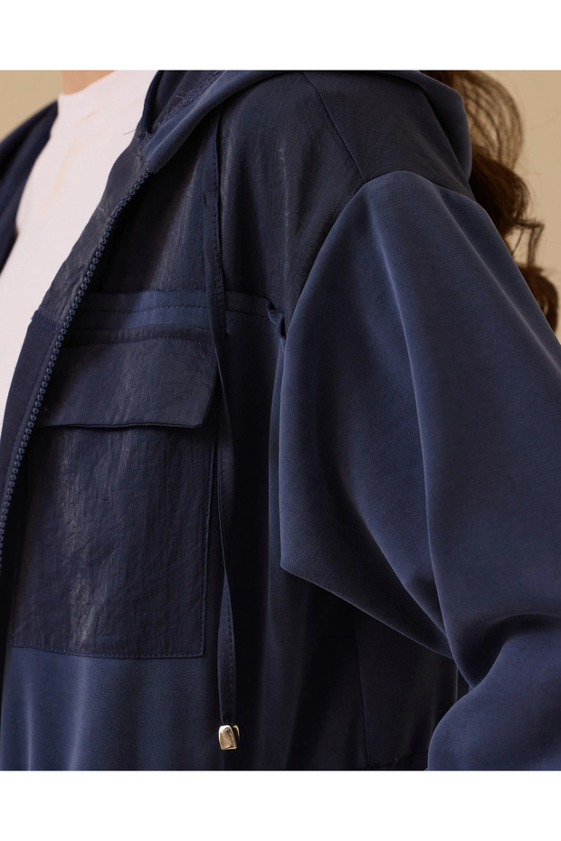 Çift Kumaşlı Kapüşonlu Kap - 6