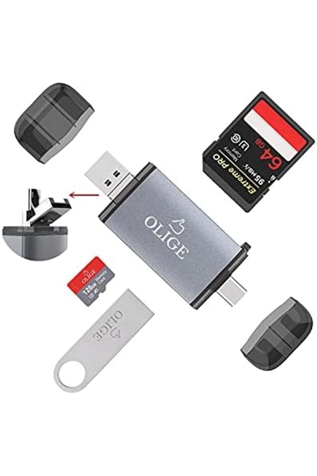 OLIGE SD Card Reader, 6-in-1 Memory Card USB 3.0 Reader - 2