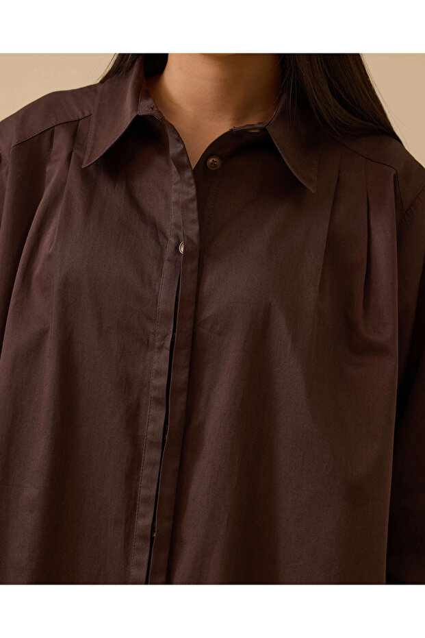 Omuz Pileli Oversize Tunik - 5