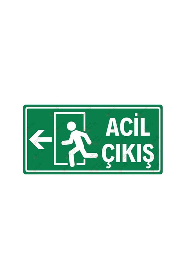 Emergency Exit Sign - Left Direction - Uv Printing on Dekota - 12.5cm X 25cm