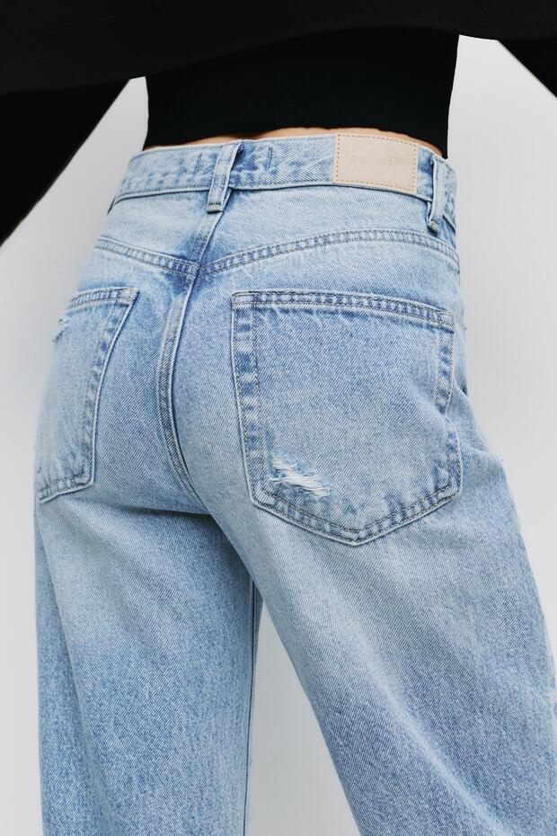 Yırtık mom fit jean - 5