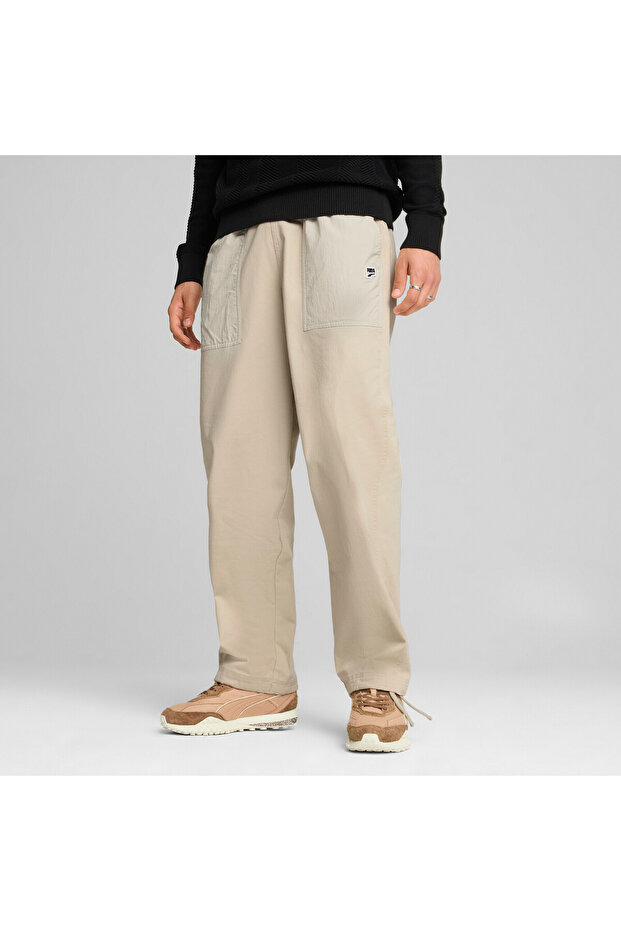 Mens DOWNTOWN Parachute Pants - Beige