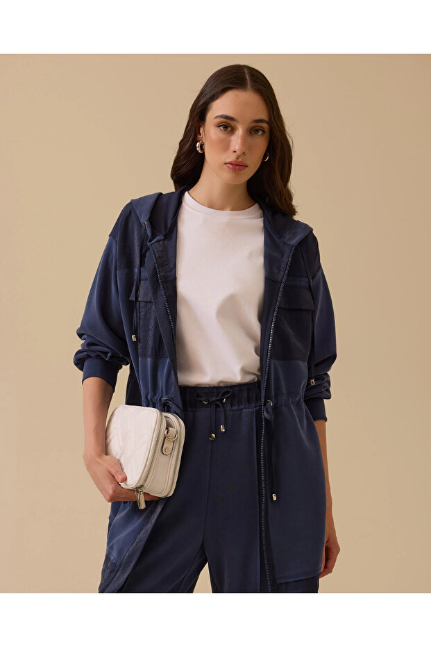 Çift Kumaşlı Kapüşonlu Kap - 1