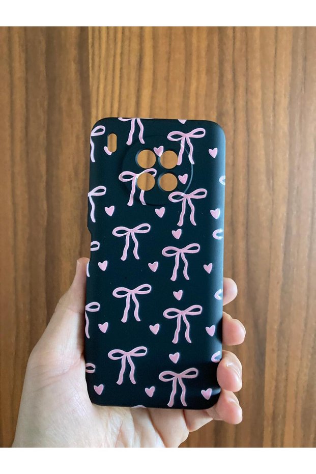 Huawei̇ Nova 8İ Velvet Inside Premium Silicone Phone Case with Ribbon/Bow Print
