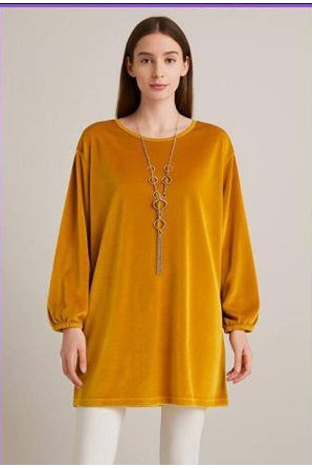 KOLYELİ KADİFE TUNİK - 1