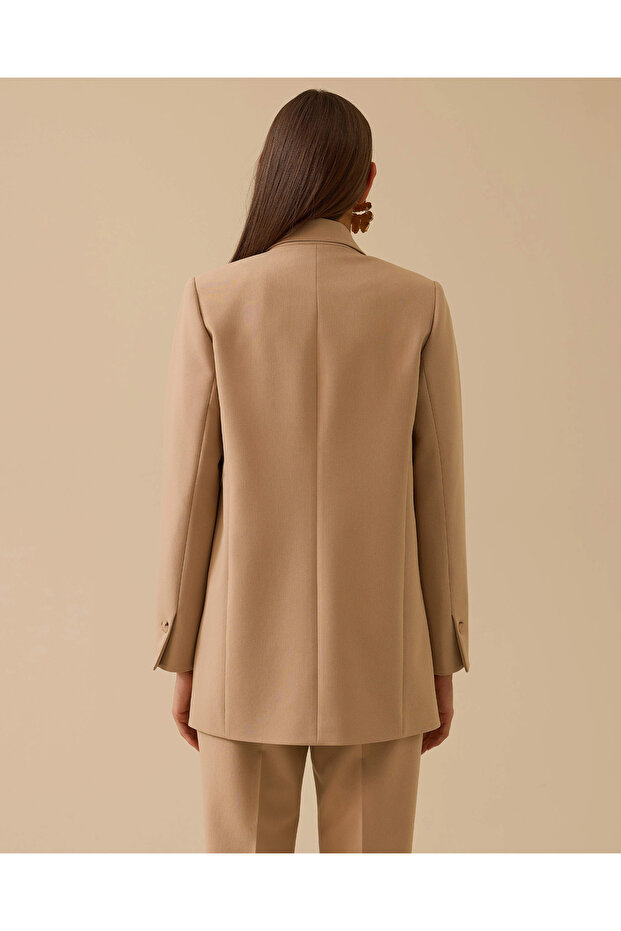 Buttoned Double Breasted Classic Jacket - 4