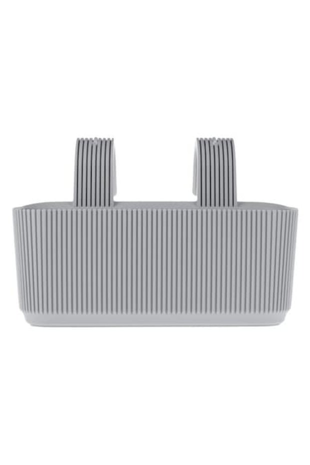 Balcony Railing Planter, Plastic, Grey, 3.2L