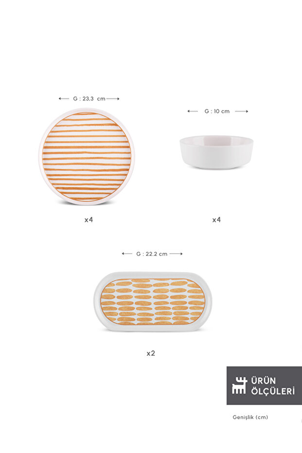 Solmar 10 Parça 4 Kişilik Kahvaltı Takımı Sarı - 3