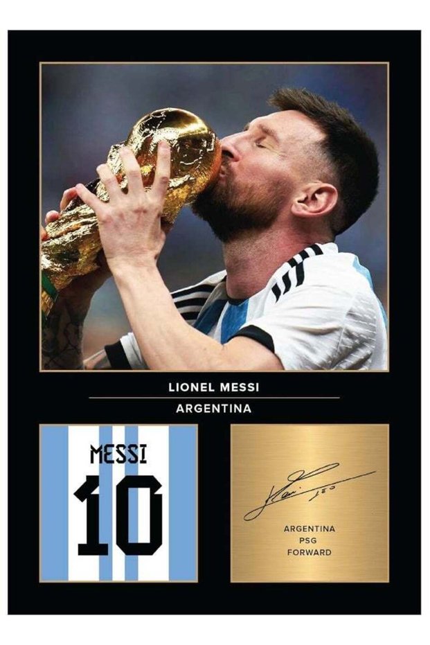 Icons Wall Art Lionel Messi World Cup Signed A4 Printed Photo Picture Display Gift For Argentina Fan