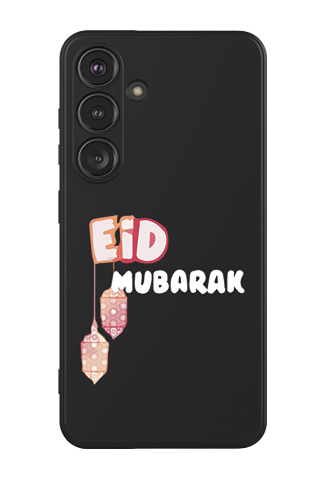Protective Liquid Silicone Shockproof Case For Samsung Galaxy S24 Plus (Black) - Eid Mubarak white