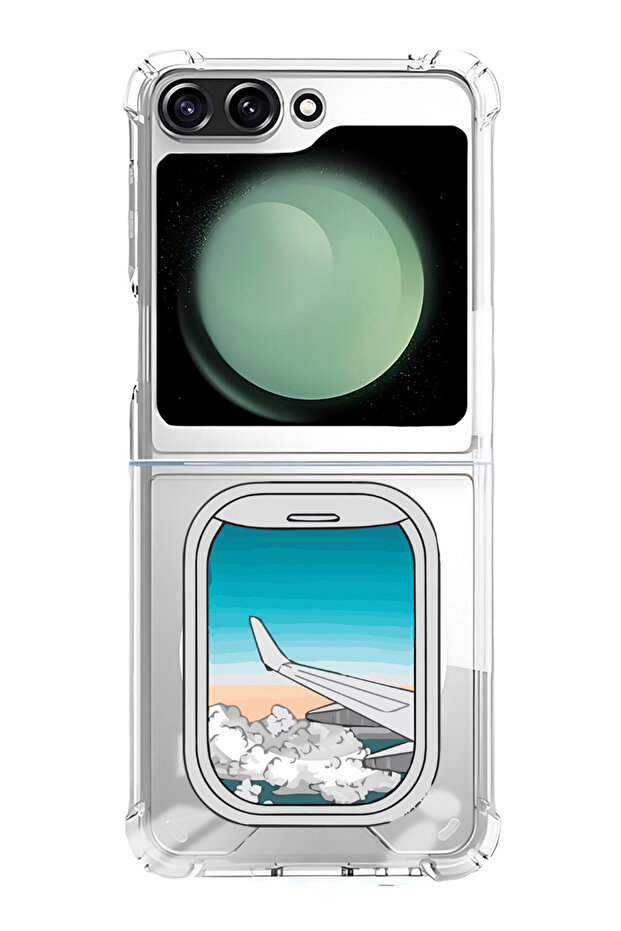 Case for Samsung Galaxy Z Flip 5 Compatible with MagSafe, Shockproof Phone Bumper Cover Window