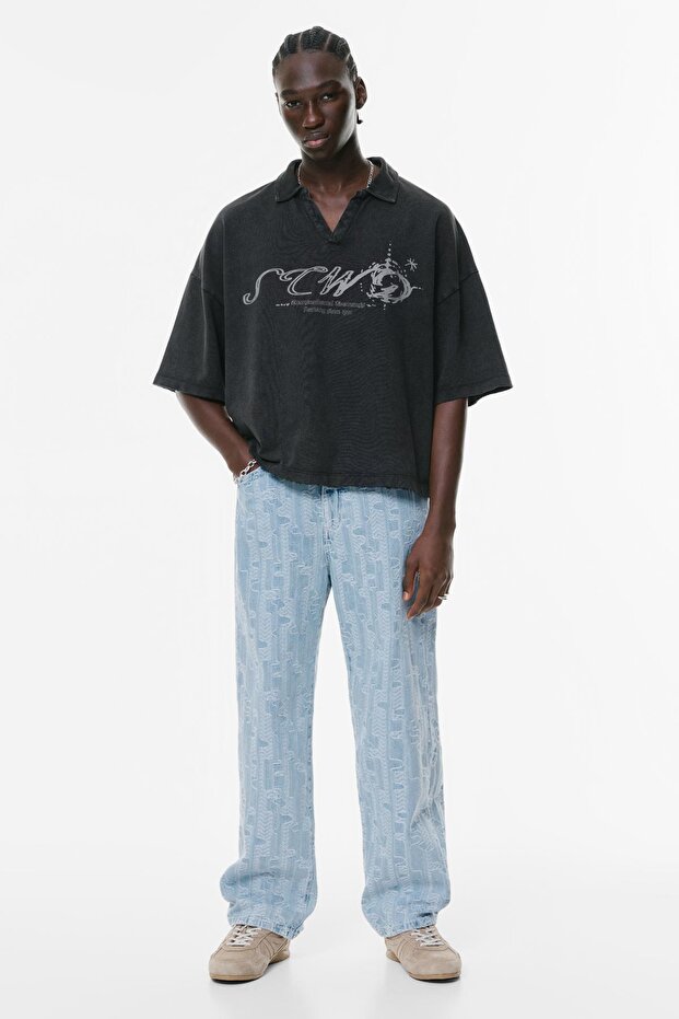 Jakarlı baggy jean - 1