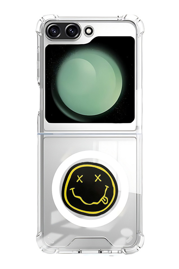 Case for Samsung Galaxy Z Flip 5 Compatible with MagSafe, Shockproof Phone Bumper Cover Smiley (2)