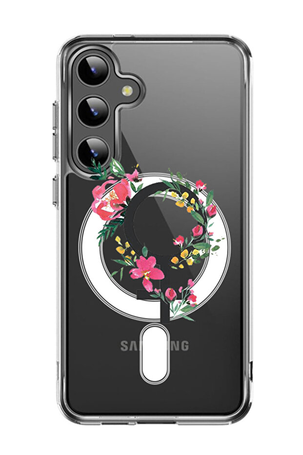 Case for Samsung Galaxy S24 Plus Compatible with MagSafe, Shockproof Cover womens day floral