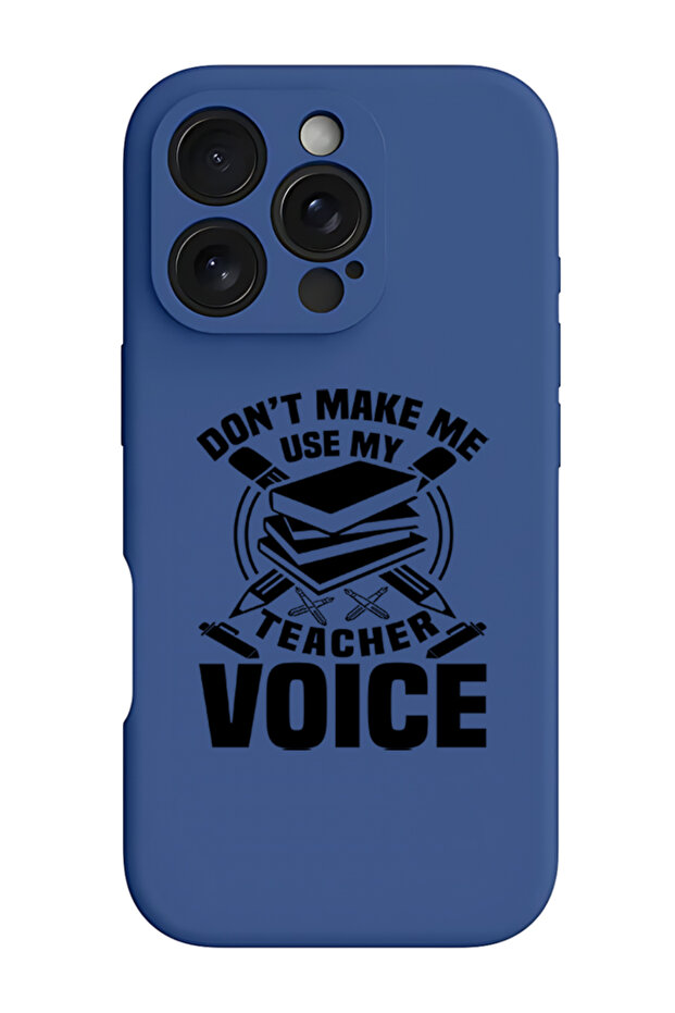 iPhone 16 Pro Max Blue Protective Liquid Silicone Shockproof Case - Teacher Voice