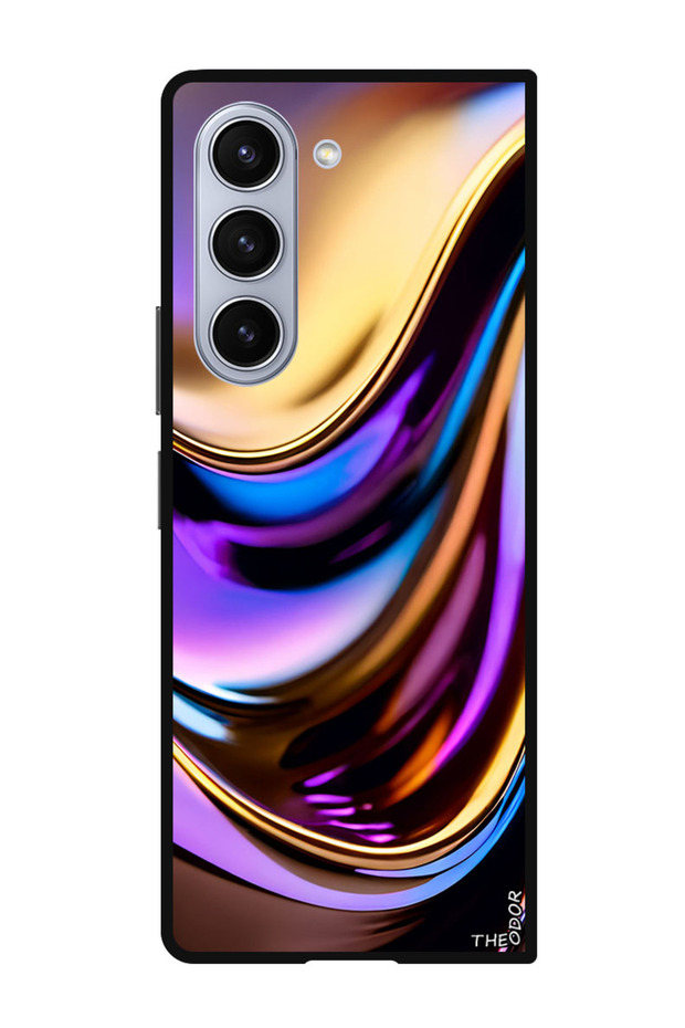 Protective Case Anti Scratch Shock Proof Bumper Cover For Samsung Galaxy Z Fold 6 curves_blur_golden