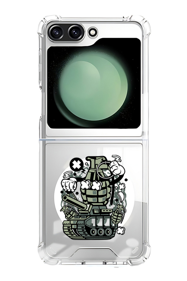 Case for Samsung Galaxy Z Flip 5 Compatible with MagSafe, Shockproof Phone Bumper Cover grenade