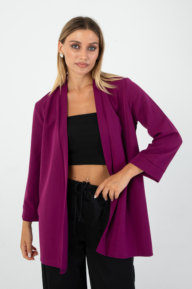 Women's Fuchsia Blazer Jacket – Stylish and Modern Design