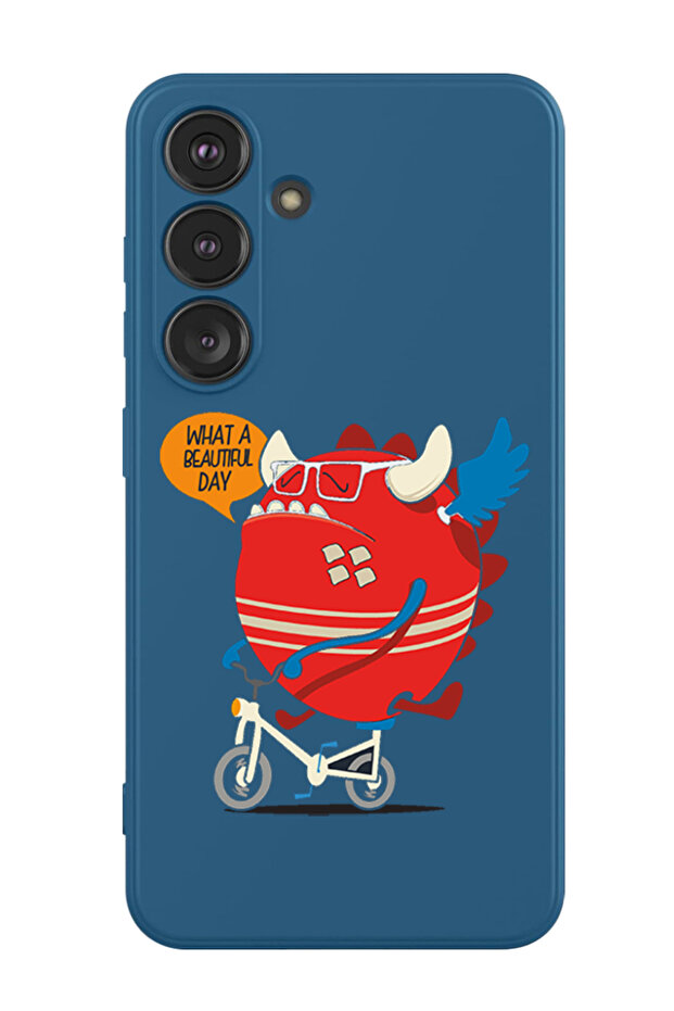 Protective Liquid Silicone Shockproof Case For Samsung Galaxy S24 Plus (Blue) - What a beautiful day