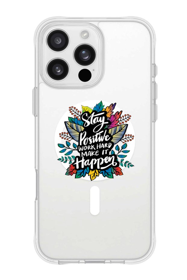 iPhone 16 Pro Max Magsafe Case for iPhone Shockproof Phone Bumper Cover - Stay positive