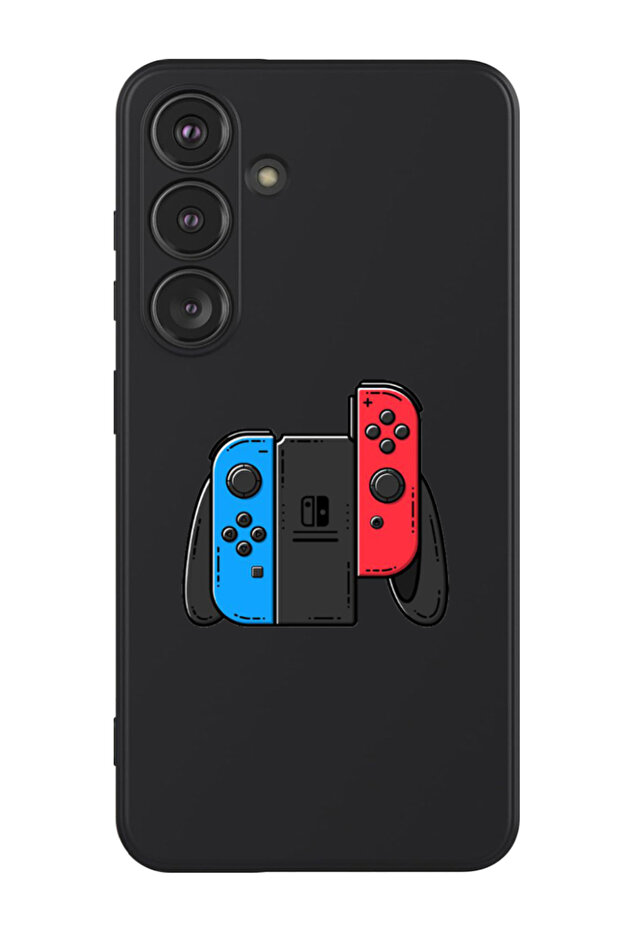 Protective Liquid Silicone Shockproof Case For Samsung Galaxy S24 Plus (Black) - Nintendo 1