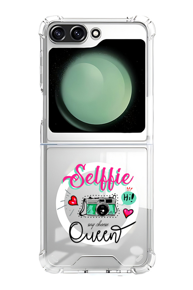 Case for Samsung Galaxy Z Flip 5 Compatible with MagSafe, Shockproof Bumper Case Selfie queen