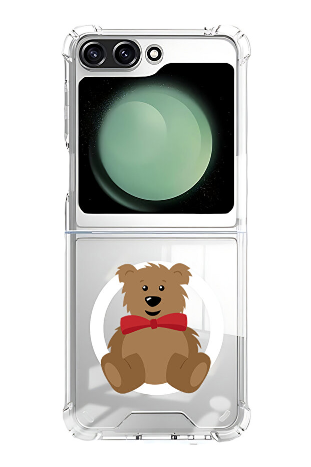 Case for Samsung Galaxy Z Flip 5 Compatible with MagSafe, Shockproof Phone Bumper Cover teddy bear