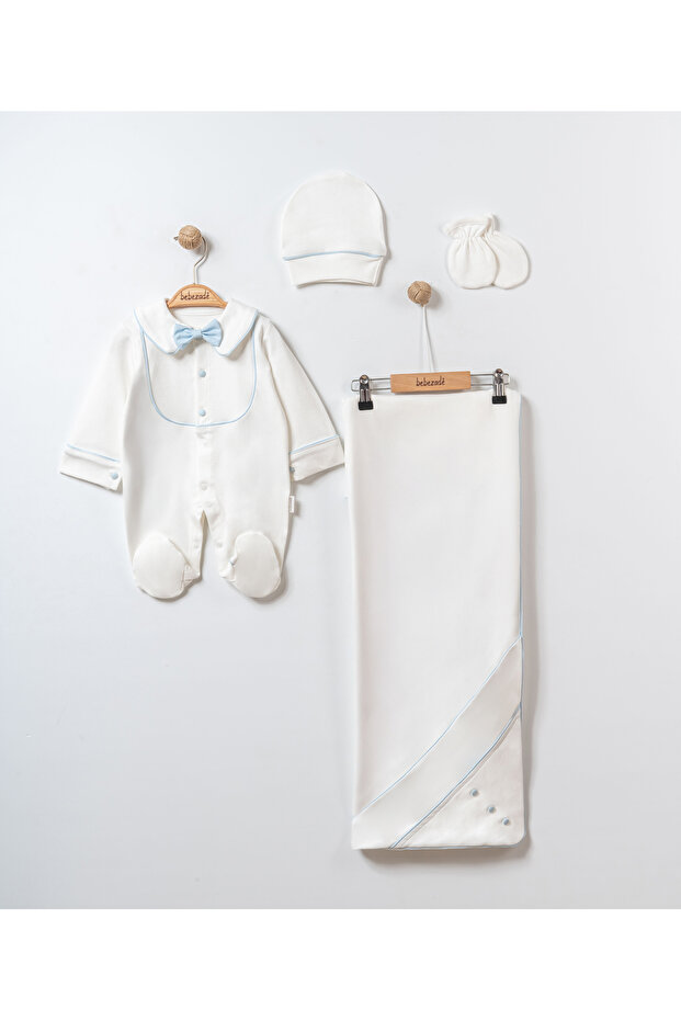 4 Piece Hospital Discharge Set with Bow Tie and Blanket