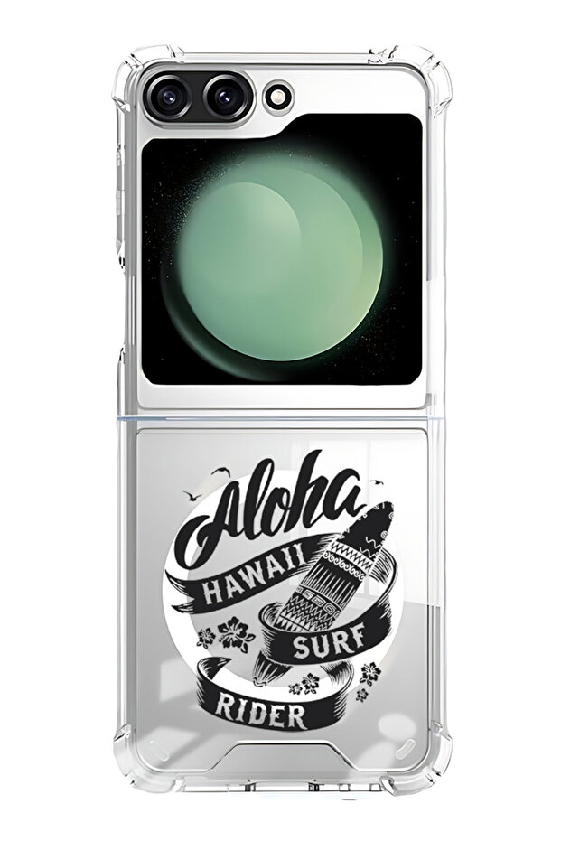 Case for Samsung Galaxy Z Flip 5 Compatible with MagSafe, Bumper Cover Aloha hawaii Surf rider