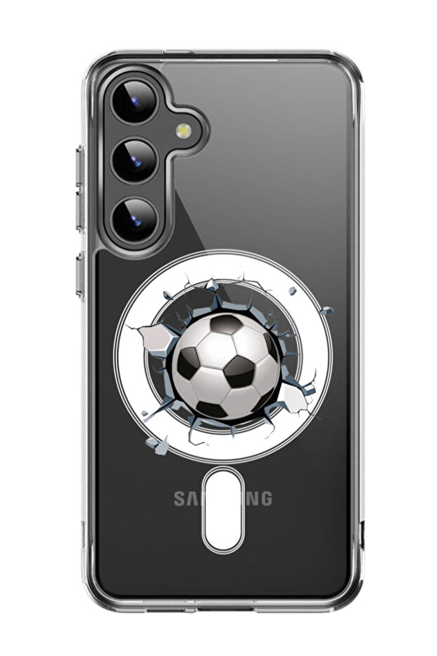 Case for Samsung Galaxy S24 Plus Compatible with MagSafe, Shockproof Bumper Cover Football