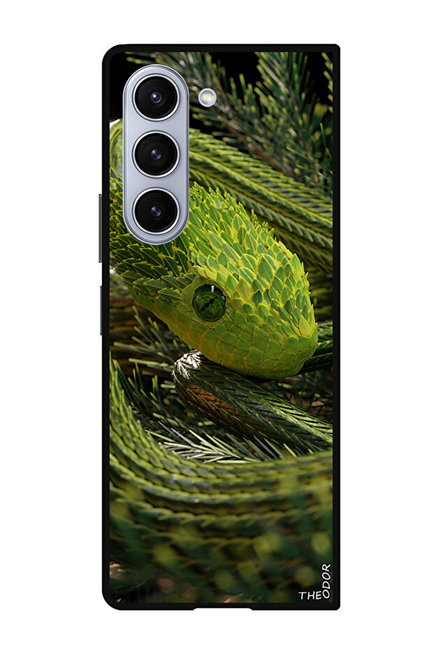 Protective Case For Samsung Galaxy Z Fold 6 snake_green_reptile